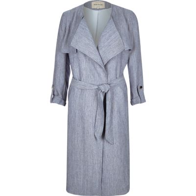 Navy lightweight belted trench coat